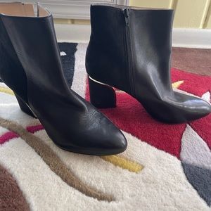 INC. Leather Ankle Boots: R shoe: 10 Left: 10.5